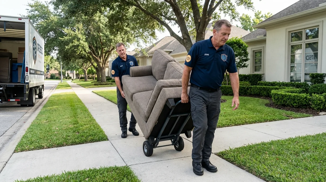 Local residential moving crew loading furniture in Dayton, WA